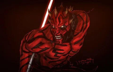 Обои Рисунок, Star Wars, Dark, Меч, Darth Maul, Dark Side, А