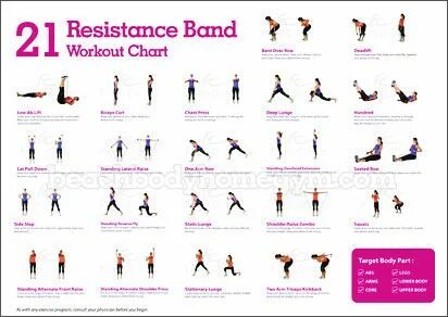 Risitance bands Exercises Chart Printable PDF Resistance Ban