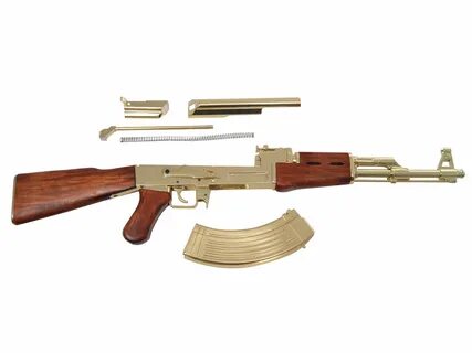Golden AK-47 assault rifle - model gun 187,50 € Nestof.pl