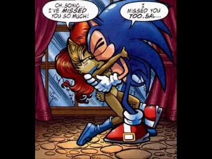Sonic And Sally Romantic Kiss by Darkramiess.deviantart.com 