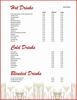 Drink Menu Template Free Stcharleschill Template