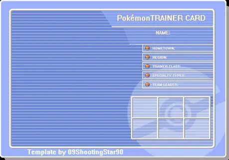 Trainer Card: Blue:. Pokemon Trainer Card, Card Template In 