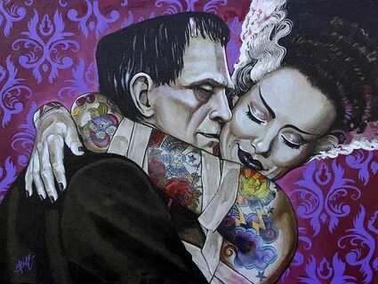 Undying Love by Mike Bell Tattoo Art Canvas Giclee Bride of 
