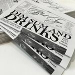 Newspaper style menus printed on 80gsm recycled paper for @b