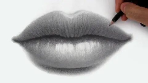 How to draw lips, Male, female, smiling, from the side