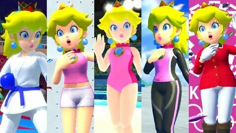 All Peach Costumes - Mario & Sonic at the Olympics Game Toky