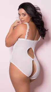 Plus Size Open Cup Lace Teddy - EX4.NL