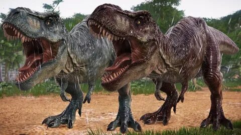 🌍 Return to Jurassic Park - 2 Tyrannosaurus Rex Vs 2 Spinosa