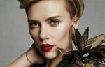 Обои взгляд, девушка, лицо, актриса, Scarlett Johansson, губ
