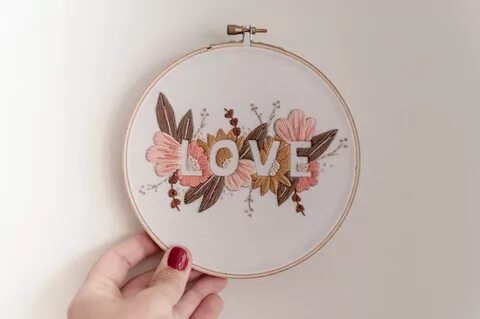 LOVE Embroidery Kit - Soft Palette Do It Yourself Embroidery Kit. 