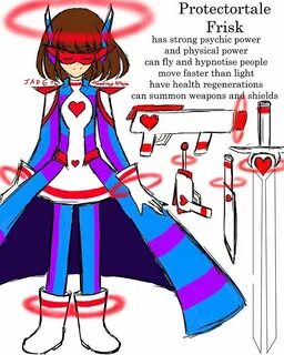 Protector tale frisk her hero name is atomic red soul 🤣 no w