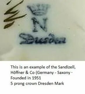 German 'Crown Mark with N' Porcelain Mark - A J. Uffrecht & 