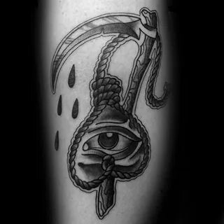 50 Scythe Tattoo Designs For Men - Curved Blade Ink Ideas