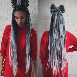 Afropower instagram @nakittahannah #boxbraids #grey #greyhai