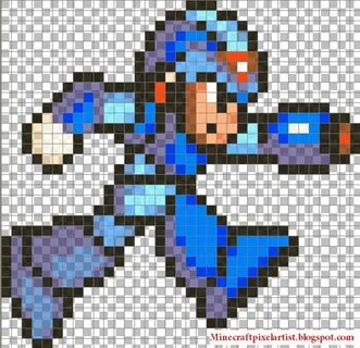 Minecraft Megaman Pixel Art Template All in one Photos