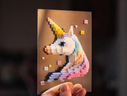 DIY Rainbow Unicorn 3D Perler Bead Pattern Tutorial in 2021 