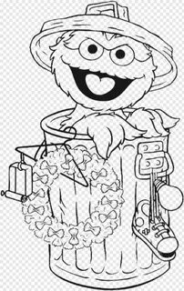 Oscar The Grouch - Christmas Oscar The Grouch Coloring Page,