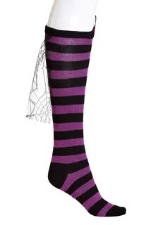 Knee Highs Striped Green Black Witch Socks Women's Halloween