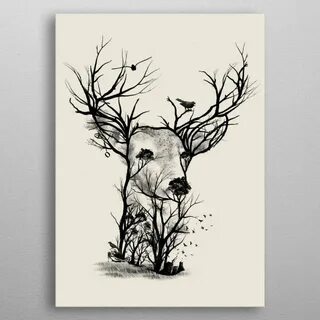 Wild Buck Nature Poster Print metal posters Nature tattoos, 