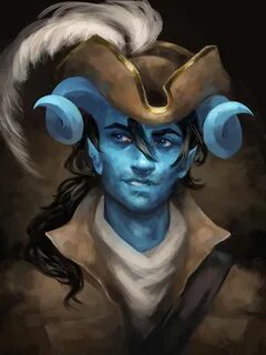 TIEFLING MALE BLUE PIRATE Rpg