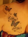 butterflies with kids names (chest) tattoo Tattoos with kids