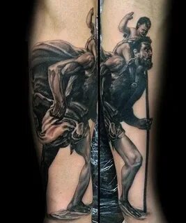 40 St Christopher Tattoo Designs For Men - Manly Ink Ideas C