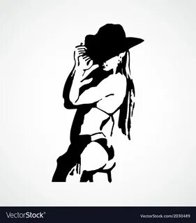 Sexy Cowgirl Stencil. Download a Free Preview or High Qualit