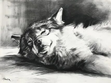 California artist, Aimée Rolin Hoover: "Waking Timber Wolf" 