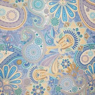 Tkanina tapicerska materiał welur druk Paisley - 8737239283 