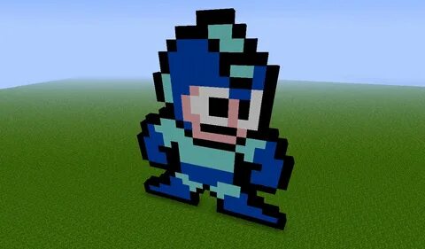 Megaman Pixel Art Minecraft Map