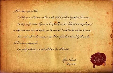 Letter given by stranger in tavern Ravenloft: Curse of Strah