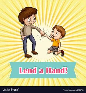 Idiom lend a hand Royalty Free Vector Image - VectorStock