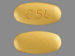 C54 Pill (White/Elliptical/Oval/14mm) - Pill Identifier - Dr