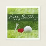 Happy Birthday to golfer with love and golf ball Napkins Zaz