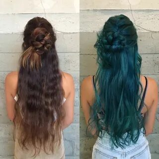 Before and after Sea Witch hair - Bangstyle - House of Hair 