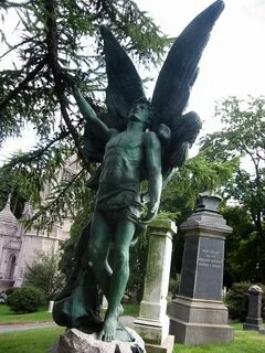 ᴇᴘɪᴛᴀᴘʜ Male angels, Cemetery statues, Male angel