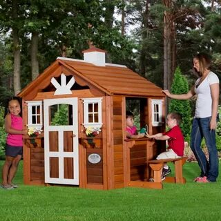 Outdoor Toys & Structures Details about Deluxe Playhouse Out