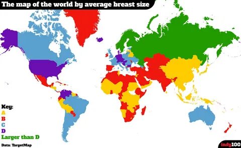 Average boob size map