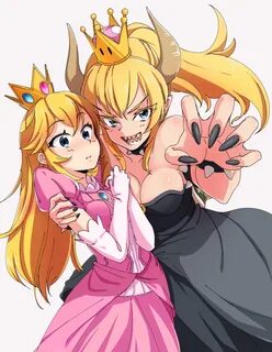 Safebooru - 2girls black dress black nails blonde hair blue 