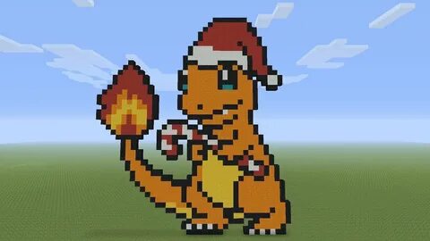 Minecraft Christmas Charmander Pixel Art - christmas.yerevan