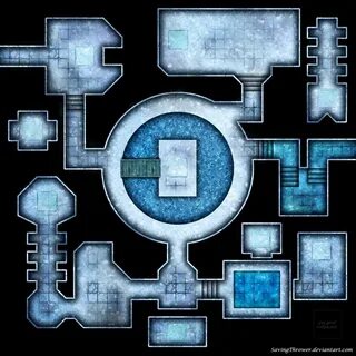 Clean ice dungeon battlemap for DnD / roll20 by SavingThrowe