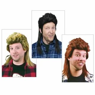 Clothing, Shoes & Accessories Mullet Wig Adult Mens Trailer 