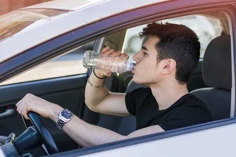 shore Pessimist Begging drinking old water bottle in car gen