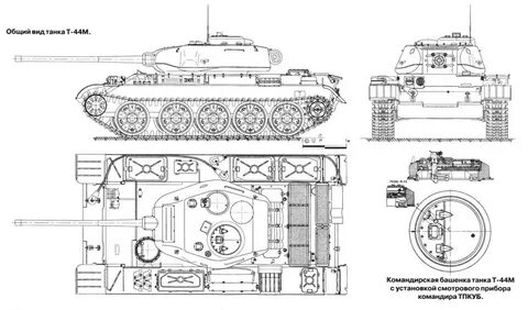 T-44 Blueprint - Download free blueprint for 3D modeling Blu