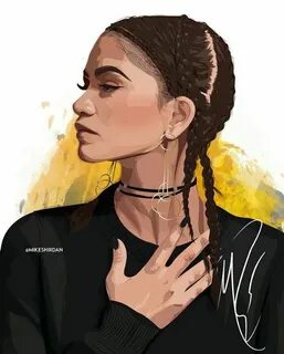 Zendaya Art Black girl art, Celebrity drawings