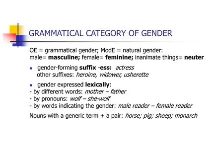 grammatical category of gender 