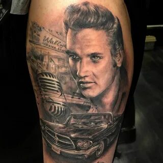 Elvis Presley Realistic Tattoo Sleeve