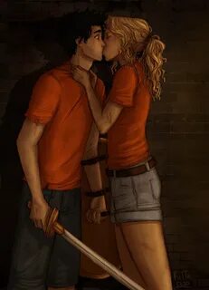 Percabeth's first kiss - re draw by RiTTa1310 on DeviantArt
