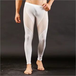 Pants Perspective Mens Long Underwear Thin Gauze Tights Legg