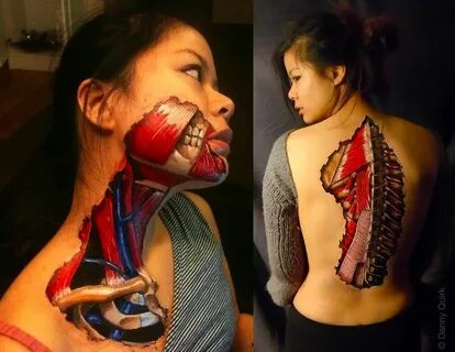 Strikingly Realistic Anatomical Art Body painting, Human bod